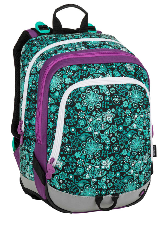 Kép Bagmaster ALFA 9 B iskolai hátizsák - türkiz díszek zöld 23 l