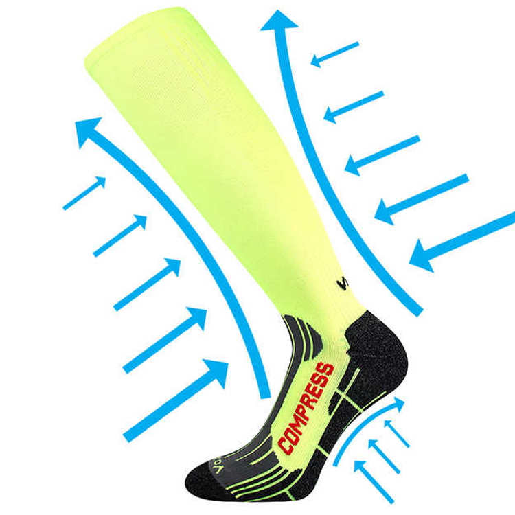 Kép VOXX kompressziós zokni Flex neonsárga 1 pár