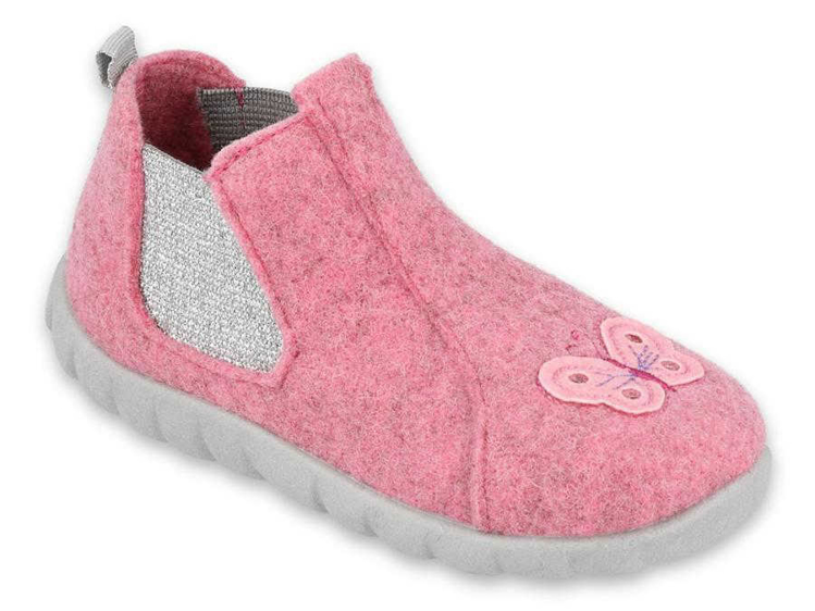 Kép BEFADO 546P024 lányoknak rózsaszín csokornyakkendős papucsok