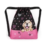 Kép Bagmaster táska ALFA 21 A iskolatáska papucshoz / tornazsák - kutya rózsaszín 1,2 l