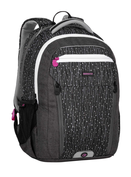 Kép Bagmaster BOSTON 20 A iskolai hátizsák - szürke finom mintás fekete 29 l