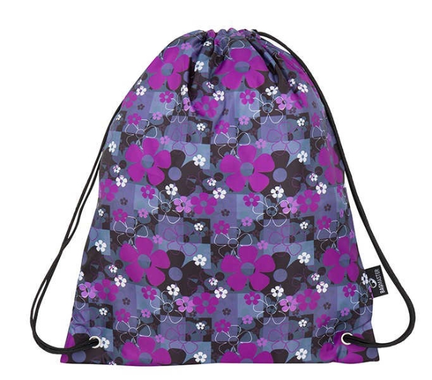 Kép Bagmaster MERCURY 8 A iskolatáska papucs / tornazsák - lila virágok lila 1.2 l