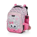 Kép Bagmaster LUMI 22 A iskolai hátizsák - fehér macska masnival rózsaszín 23 l