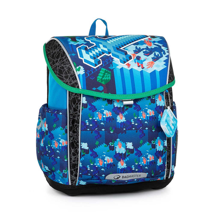 Kép Bagmaster PRIM 22 D iskolai aktatáska - kocka világ kék 20 l