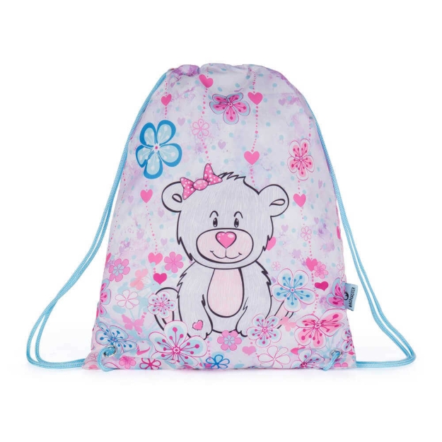 Kép Bagmaster PRIM 22 A iskolatáska papucshoz / tornazsák - mackó rózsaszín 1,2 l