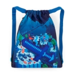 Kép Bagmaster PRIM 22 D iskolatáska papucshoz / tornazsák - kocka világ kék 1.2 l