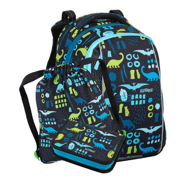 Kép Bagmaster VEGA 22 B kis iskolai szett első osztályosoknak - dinoszauruszok kék 22 l