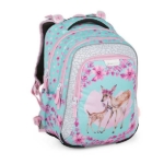 Kép Bagmaster LUMI 23 A iskolai hátizsák - őz és őzike rózsaszín 23 l