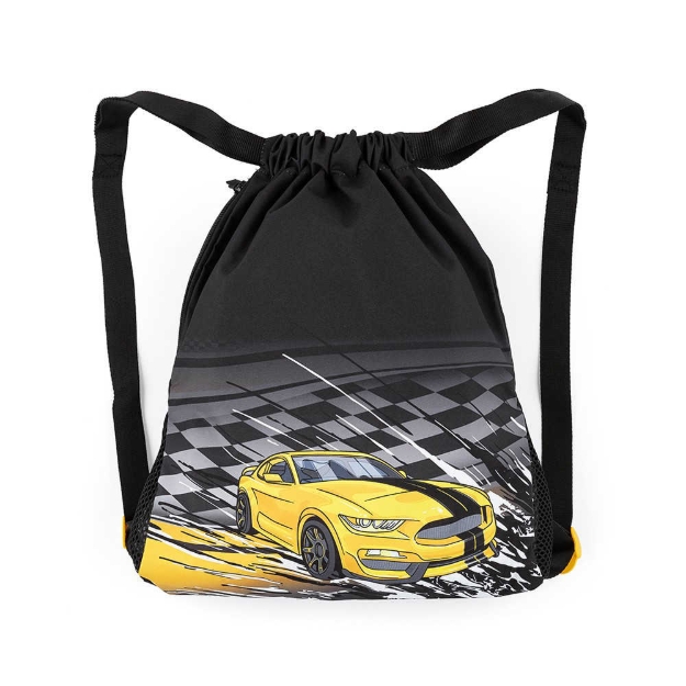 Kép Bagmaster DOPI 23 C iskolatáska papucshoz / tornazsák - sárga autó sárga 1,5 l