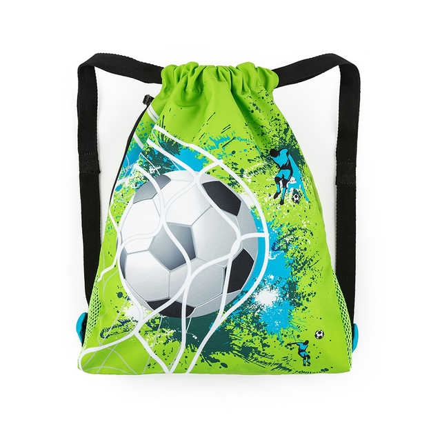 Kép Bagmaster PRIM 23 D iskolatáska papucshoz / tornazsák - futball zöld 1,5 l