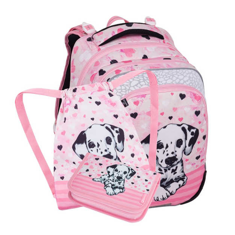 Kép Bagmaster BETA 24 Kis iskolai szett első osztályosoknak - dalmát rózsaszín 18 l