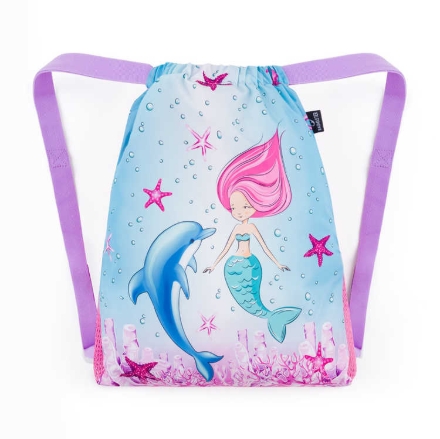 Kép Bagmaster Bag LUMI 24 A iskolatáska papucshoz / tornazsák - sellő kék 1,5 l