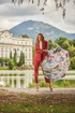 Kép DOPPLER MANUFAKTUR Elegance Boheme Paradise - női luxus esernyő absztrakt nyomtatással