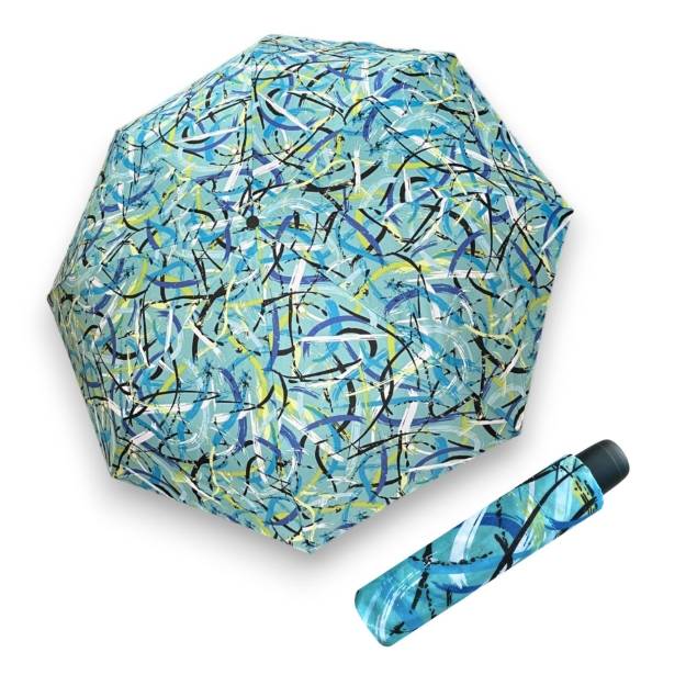 Kép DERBY Hit Mini Moving Lines Blue - női összecsukható esernyő zöld