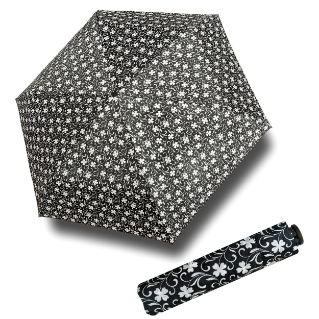 Kép DOPPLER Zero 99 Shamrock - női/gyermek összecsukható esernyő, fekete színű