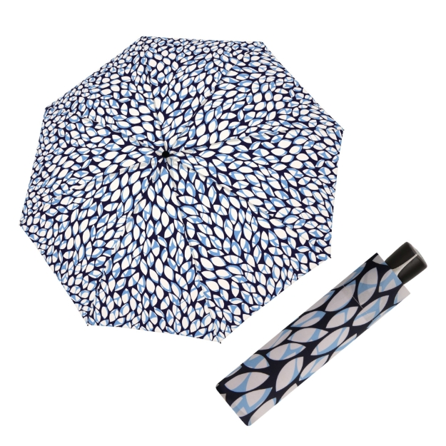 Kép DOPPLER Fiber Mini Leaves kék - női összecsukható esernyő