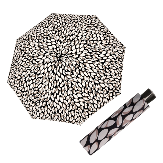 Kép DOPPLER Fiber Mini Leaves taupe - női összecsukható esernyő