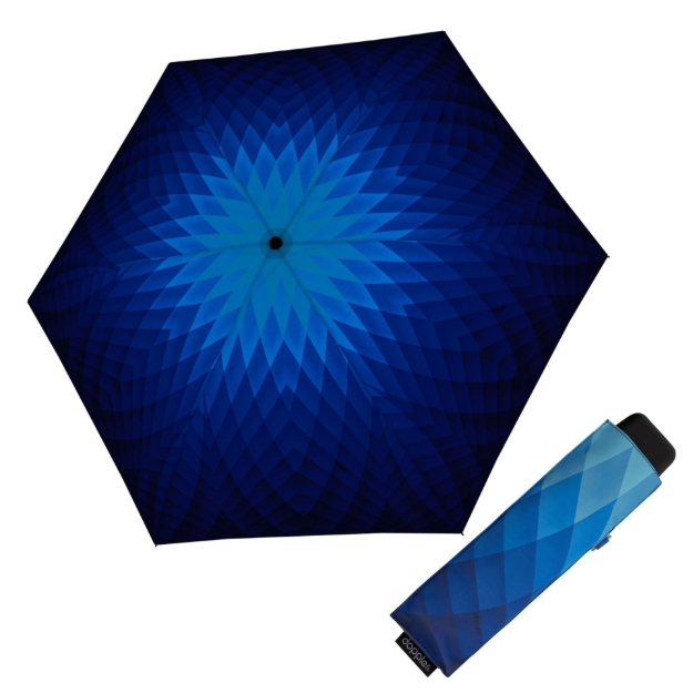 Kép DOPPLER Carbonsteel Mini Slim Fusion kék - női összecsukható esernyő