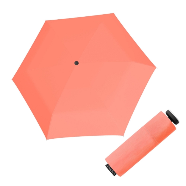 Kép DOPPLER Fiber Mini Compact uni Neon Coral - női összecsukható esernyő narancs színben