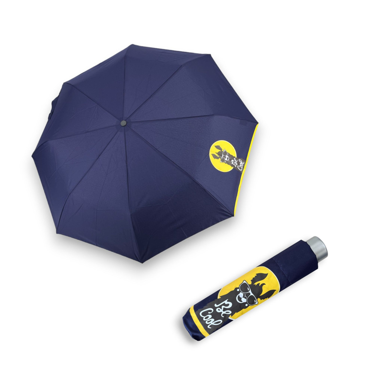 Kép DOPPLER Mini Light Kids Navy Lama - Gyerek összecsukható esernyő kék színben