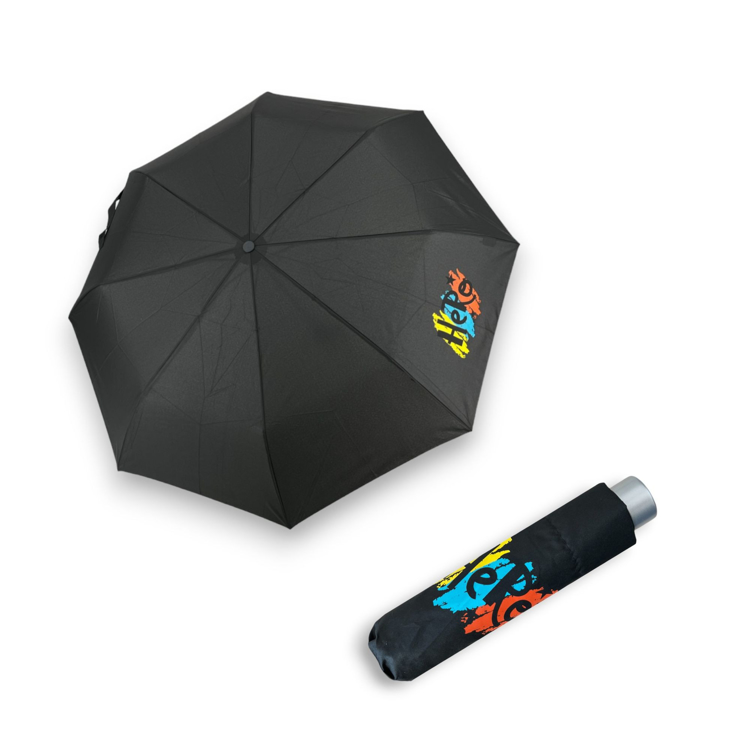 Kép DOPPLER Mini Light Kids Black Hero - Összecsukható esernyő gyerekeknek fekete színben