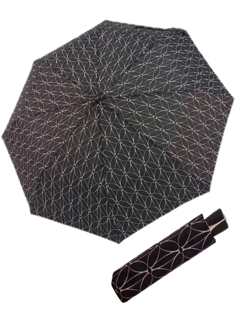 Kép DOPPLER Fiber Mini fekete fehér gyűrűk - női összecsukható esernyő