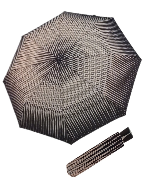 Kép DOPPLER Fiber Mini Fekete Fehér nyomok - női összecsukható esernyő