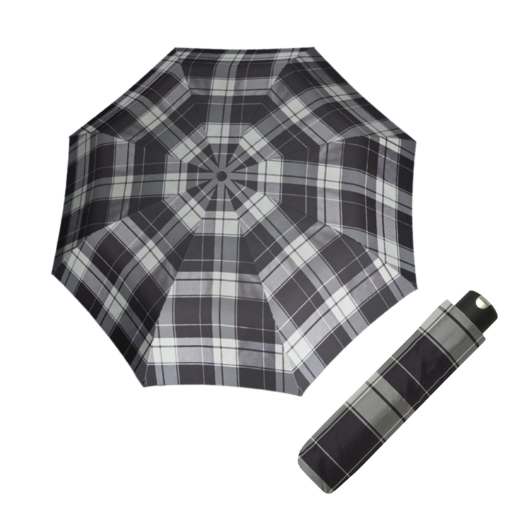 Kép DOPPLER Carbonsteel Mini Woven Karo/szürke - női összecsukható esernyő szürke