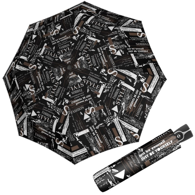 Kép DOPPLER Fiber Magic Scribble Black - női teljesen automata esernyő fekete