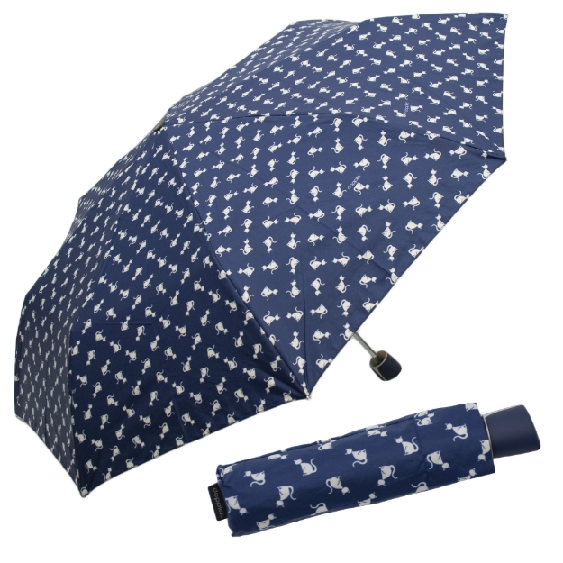 Kép DOPPLER Mini Fiber Kitty Cat - női összecsukható esernyő kék