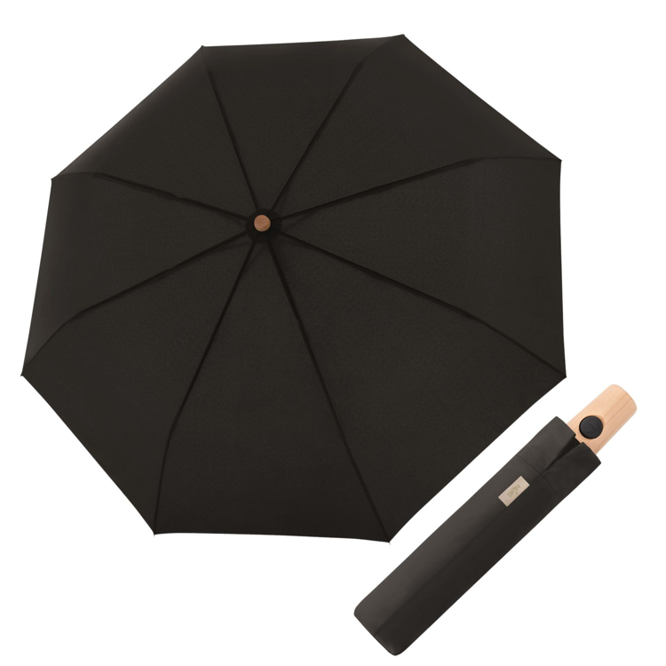 Kép DOPPLER NATURE MAGIC Simple Black FSC(R) - női ECO esernyő fekete színben