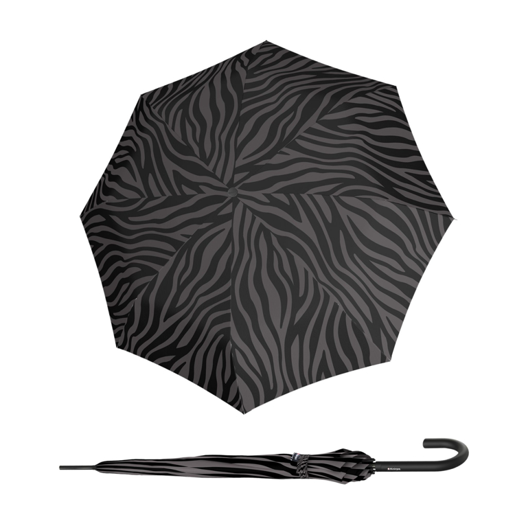 Kép KNIRPS A.760 STICK AUTOMATIC Zebra Fekete - Elegáns csupasz kidobóernyő esernyő