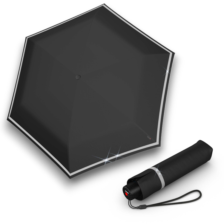 Kép KNIRPS ROOKIE BLACK REFLECTIVE - könnyű összecsukható esernyő fekete színben