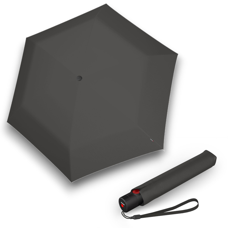 Kép KNIRPS U.200 DARK GREY - elegáns női teljesen automata esernyő szürke