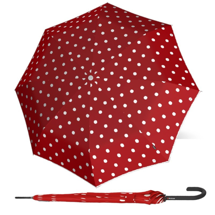 Kép KNIRPS T.760 DOT ART RED - elegáns szárú esernyő piros színben
