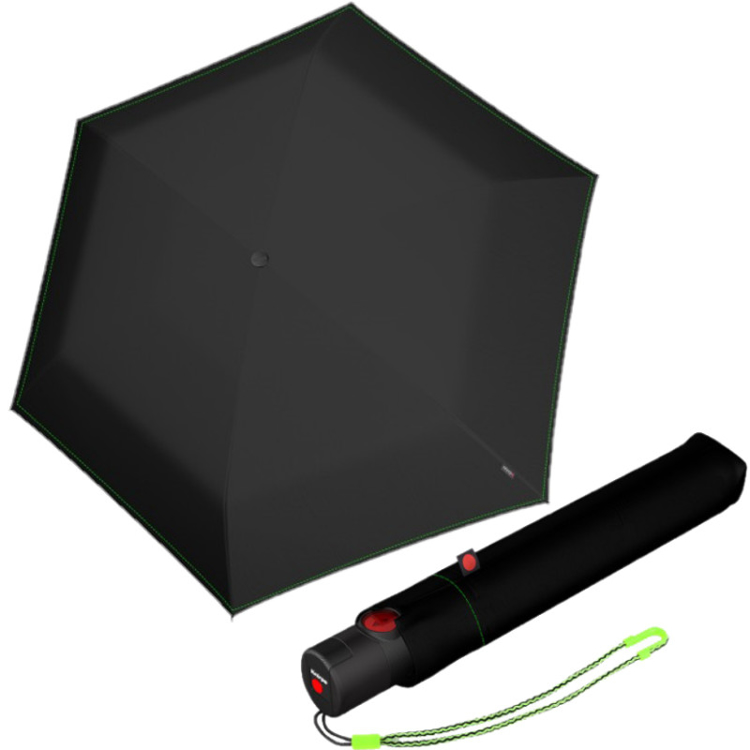 Kép KNIRPS U.200 NEON BLACK - elegáns női teljesen automata esernyő fekete színben