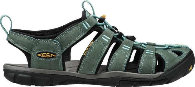 Kép KEEN Clearwater CNX Leather W Női szandál ásványkék/sárga színben
