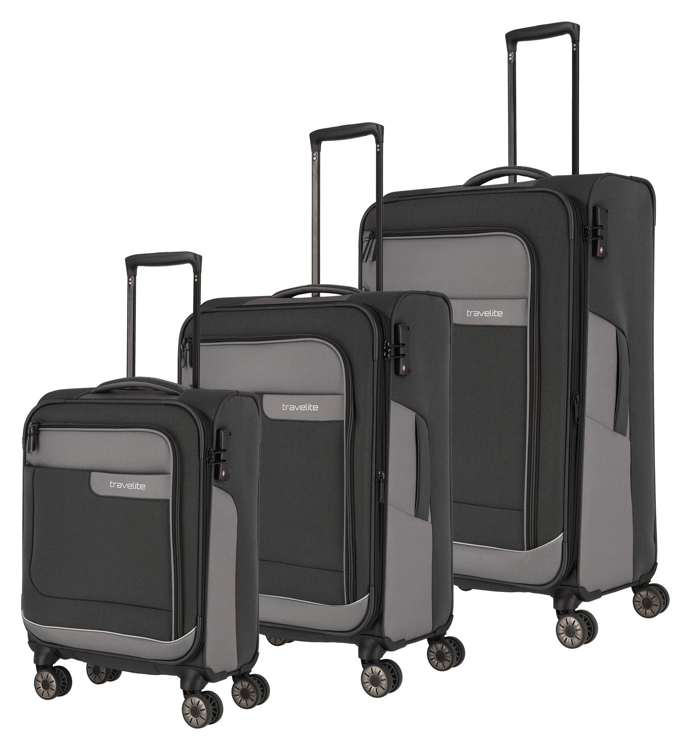 Kép Travelite Viia 4w S,M,L + táska Antracit S: 34 l / M: 70/80 L: 91/103 Táska: 23