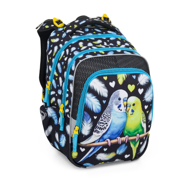 Kép Bagmaster BETA 25 A iskolai hátizsák - papagáj Fekete 18 l