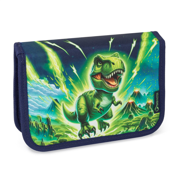 Kép Bagmaster LUMI 25 C školní penál – dinosaurus Zelená