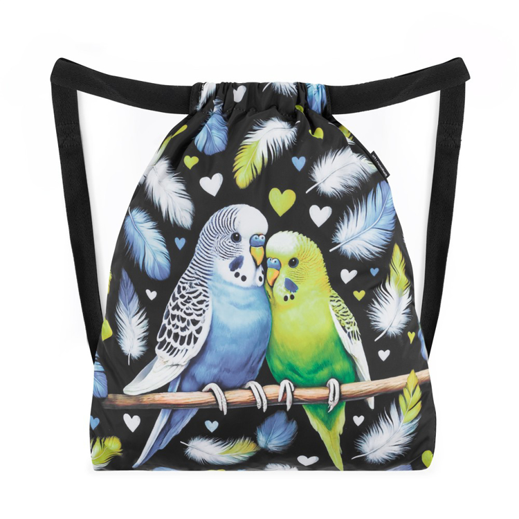 Kép Bagmaster BETA 25 A papucsos iskolatáska / tornazsák - papagáj Fekete 1,5 l