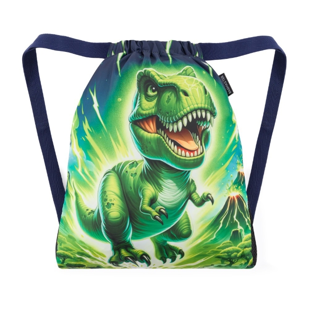 Kép Bagmaster Bag LUMI 25 C iskolatáska papucshoz / tornazsák - dinoszaurusz zöld 1,5 l