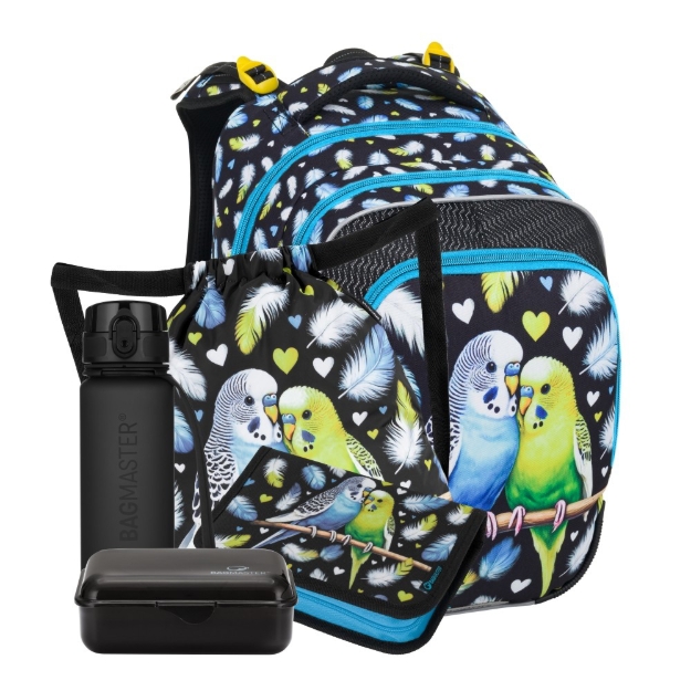 Kép Bagmaster BETA 25 Egy nagy iskolai készlet első osztályosok számára - papagáj Fekete 18 l