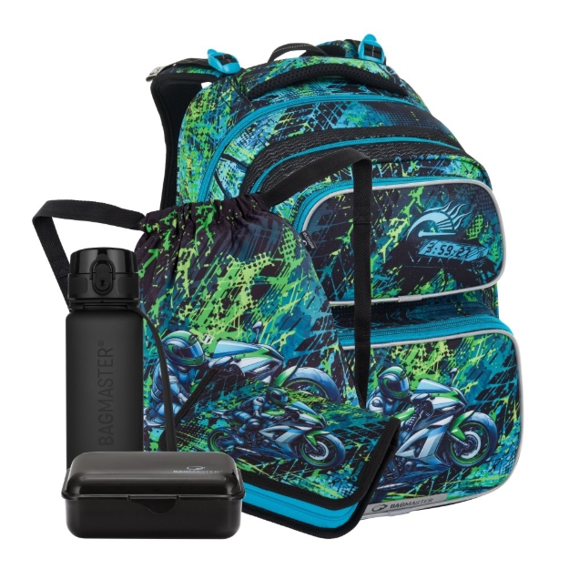 Kép Bagmaster DOPI 25 B nagy iskolai szett első osztályosoknak - motoros Kék 18 l