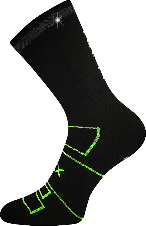 Kép VOXX® Reflexon zokni fekete/neonzöld 1 pár