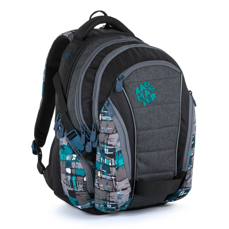 Kép Bagmaster BAG 21 B diák hátizsák - zöld kék Szürke 30 l