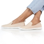 Kép Batz Elmira Bézs női bőr papucs