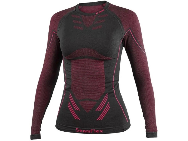 Kép CXS SeamFlex LADY női hosszú ujjú funkcionális póló fekete és rózsaszín