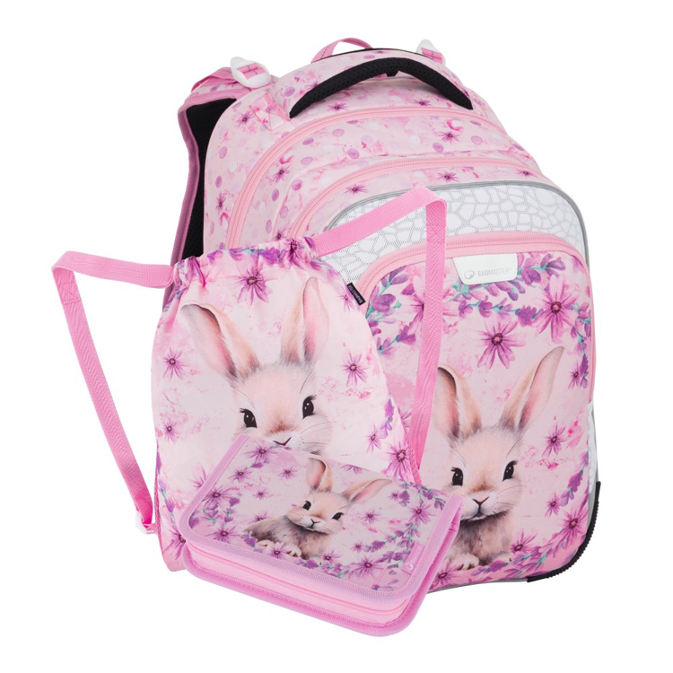 Kép Bagmaster LUMI 25 A malý školní set pro prvňáčky – králíček Růžová 23 l
