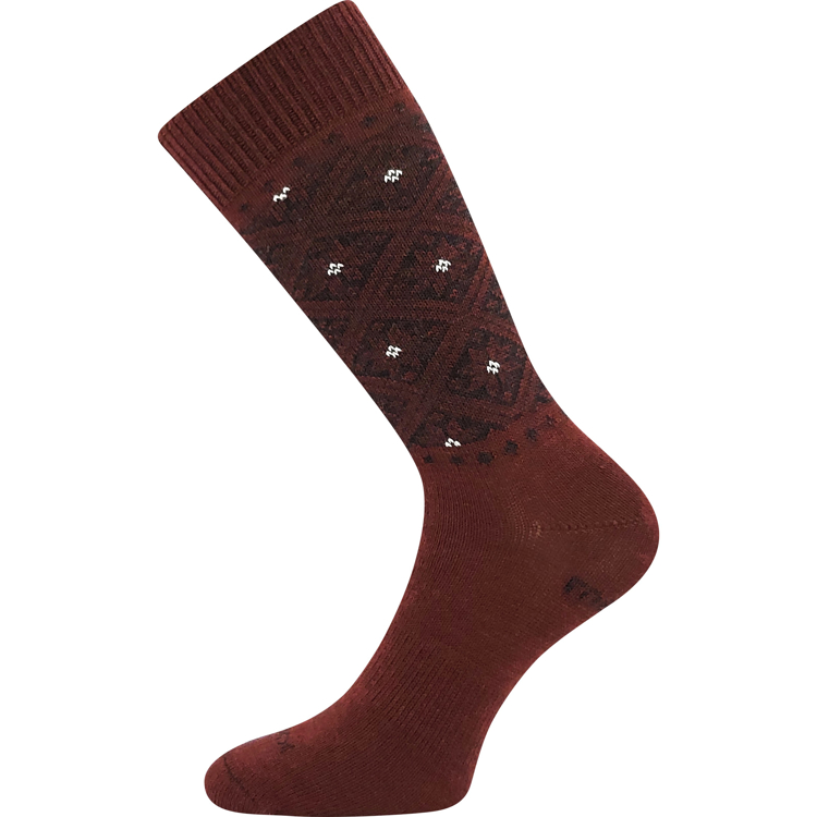 Kép VOXX Ponožky dámské silné NORDKAPP z merino a s ionty stříbra VÍNOVÉ